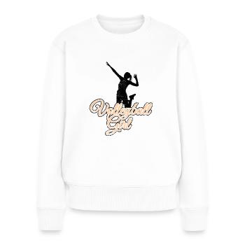 Joueur de volley-ball fille - Pull Premium bio Femme - blanc - Devant - Julia (174cm)