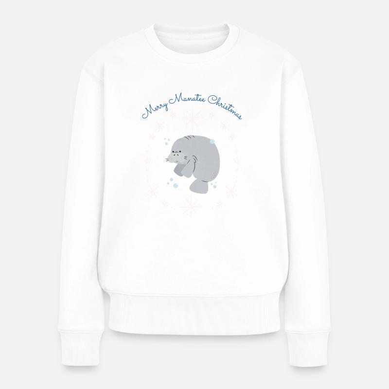 Joyeux Noël Lamantin - Pull Premium bio Femme - blanc