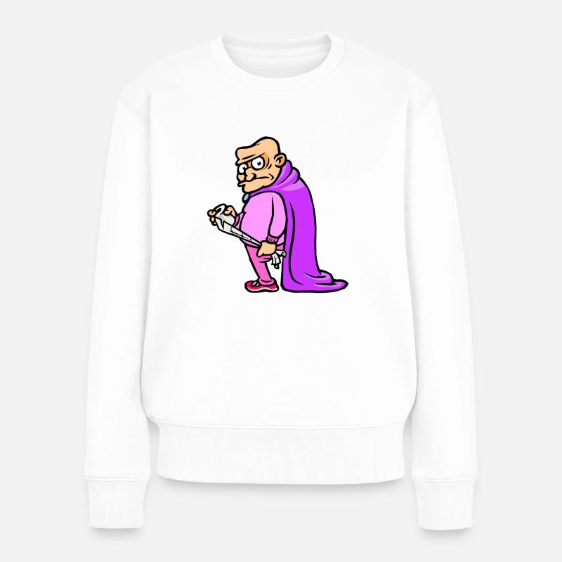 Durchfallmann Motiv "Souverän" - Frauen Premium Bio Pullover - Weiß