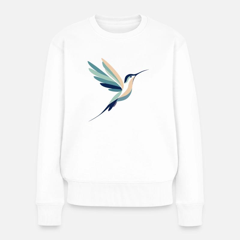 Colibri en vol - Pull Premium bio Femme - blanc