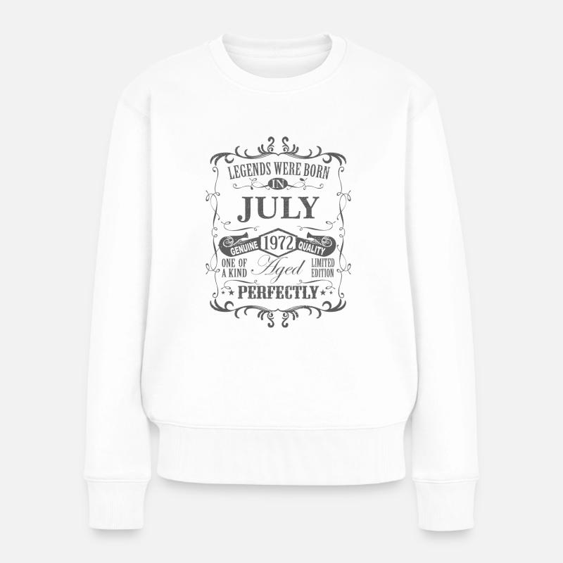 Geburtstag Legenden werden im Juli geboren 1972 - Frauen Premium Bio Pullover - Weiß