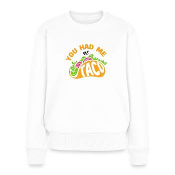 Taco Somberero Mexikanisch Mexiko Latino - Frauen Premium Bio Pullover - Weiß - Vorne - Julia (174cm)