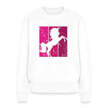 Einhorn muster - Frauen Premium Bio Pullover - Weiß - Vorne - Julia (174cm)