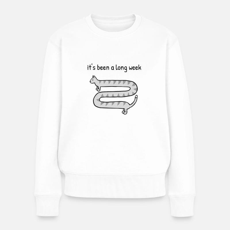 Es war eine lange Woche - Frauen Premium Bio Pullover - Weiß