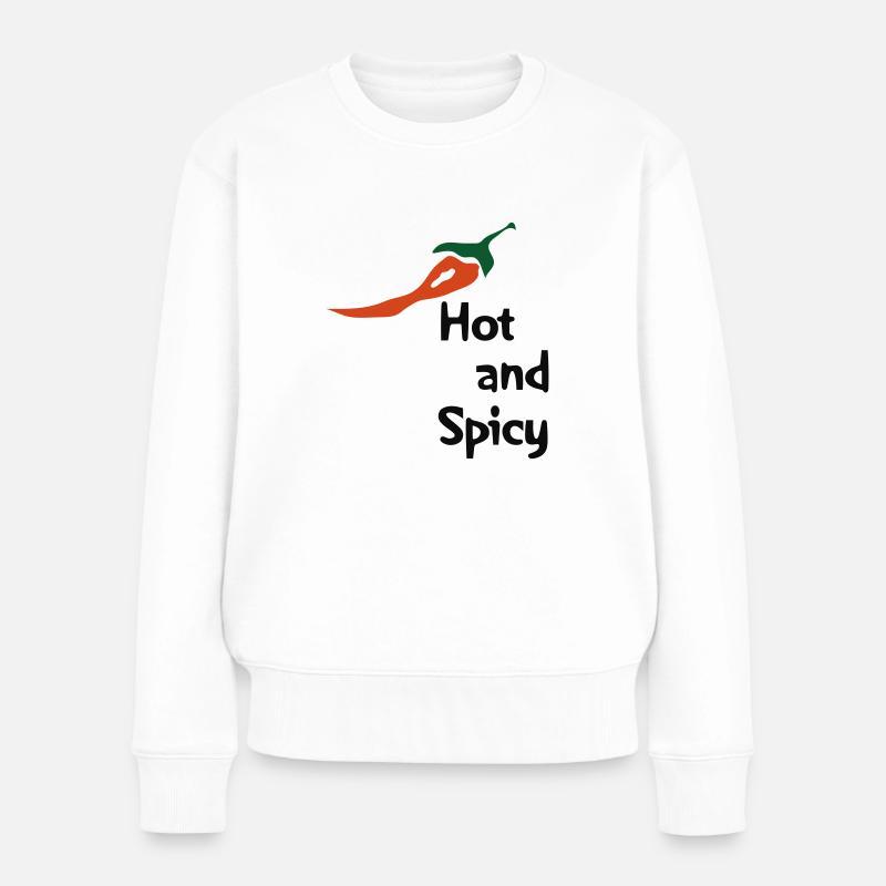Hot and Spicy - Frauen Premium Bio Pullover - Weiß