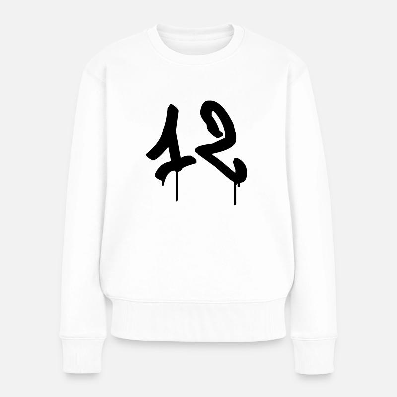 Graffiti : 12 - Frauen Premium Bio Pullover - Weiß