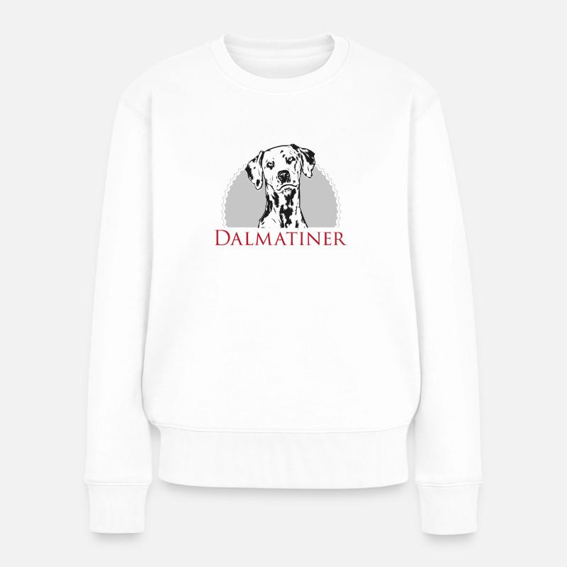 Dalmatiner - Frauen Premium Bio Pullover - Weiß