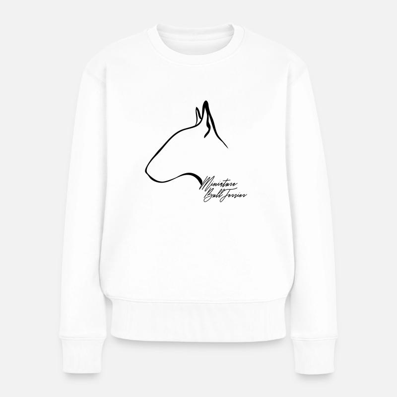 MINIATURE BULL TERRIER Profil Wilsigns - Frauen Premium Bio Pullover - Weiß