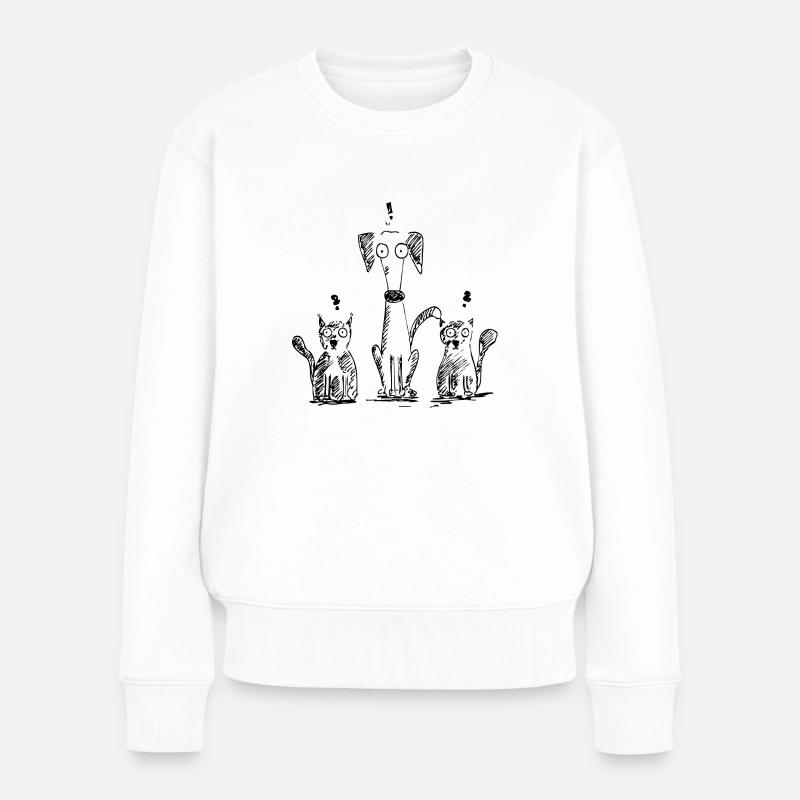Hund und Freunde - Frauen Premium Bio Pullover - Weiß