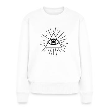 Auge Dreieck Strahlen - Frauen Premium Bio Pullover - Weiß - Vorne - Julia (174cm)