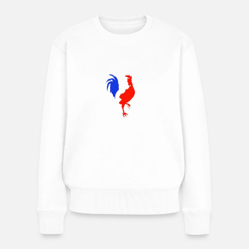 coq bleu blanc rouge - Pull Premium bio Femme - blanc