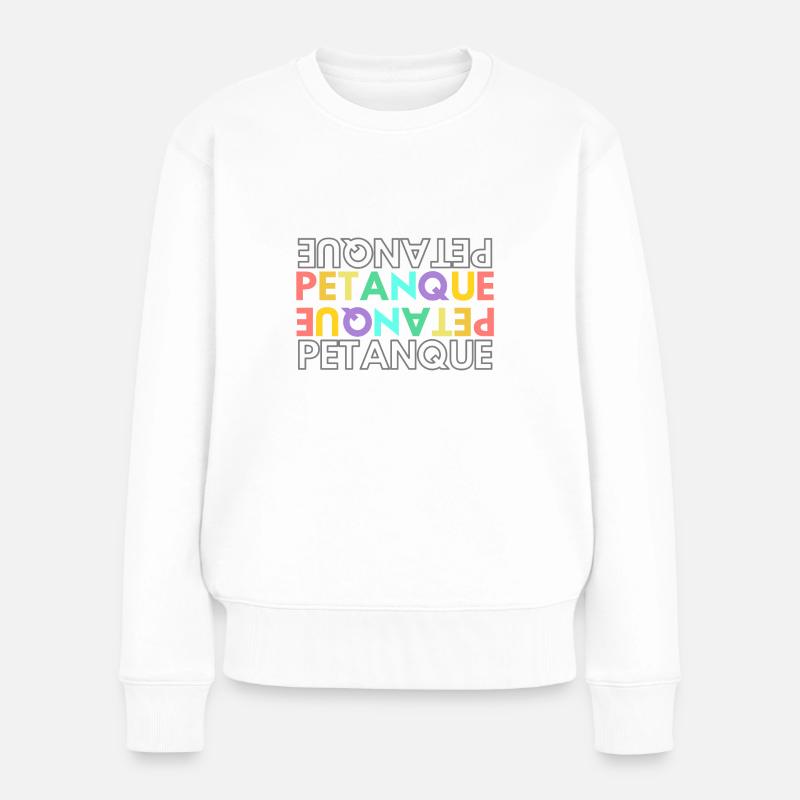 Boule Pétanque Farbenfroh - Frauen Premium Bio Pullover - Weiß
