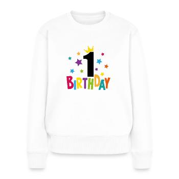 1 anniversaire cadeau 1 année maternelle enfants - Pull Premium bio Femme - blanc - Devant - Julia (174cm)
