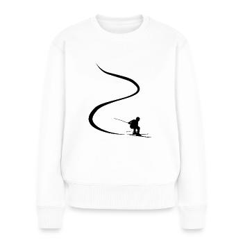 Ski Skier Skilanglauf Piste Wintersport - Frauen Premium Bio Pullover - Weiß - Vorne - Julia (174cm)