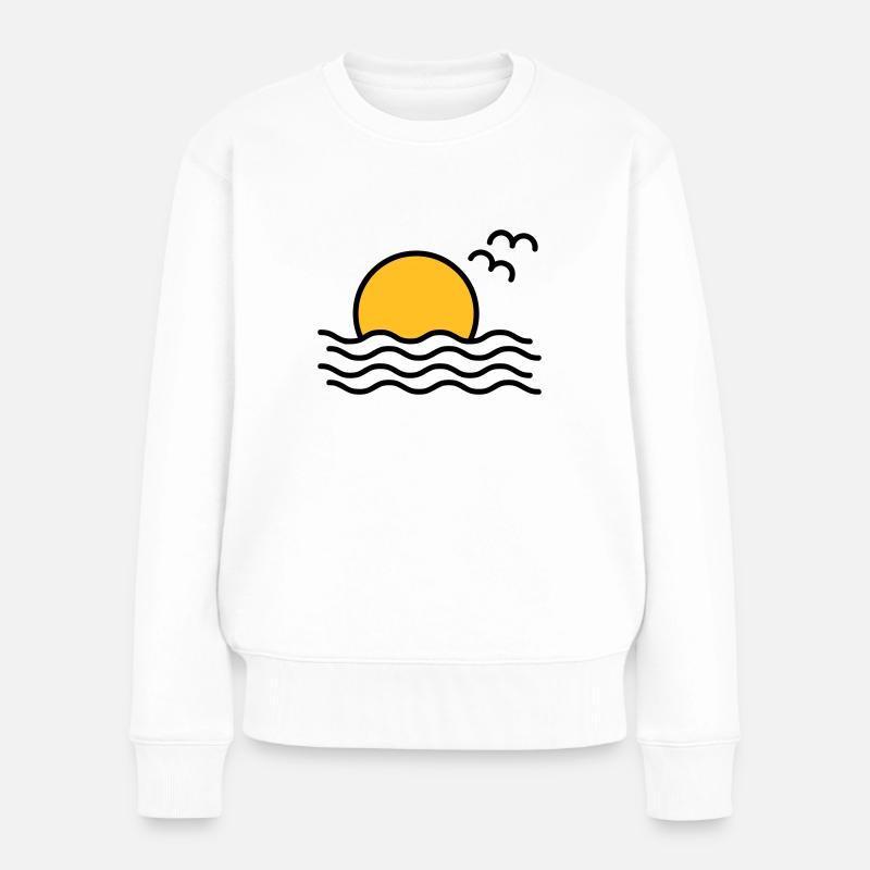 Sonnenuntergang - Frauen Premium Bio Pullover - Weiß