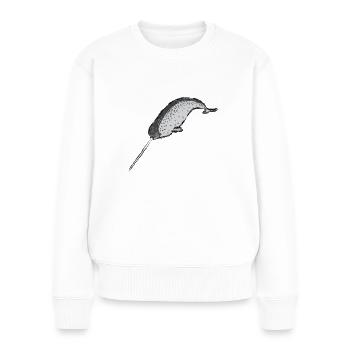 Narwal / Narwhal Design I - Frauen Premium Bio Pullover - Weiß - Vorne - Julia (174cm)