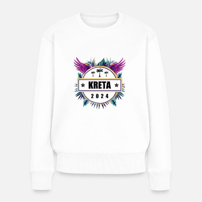 Kreta 2024 Team - Frauen Premium Bio Pullover - Weiß