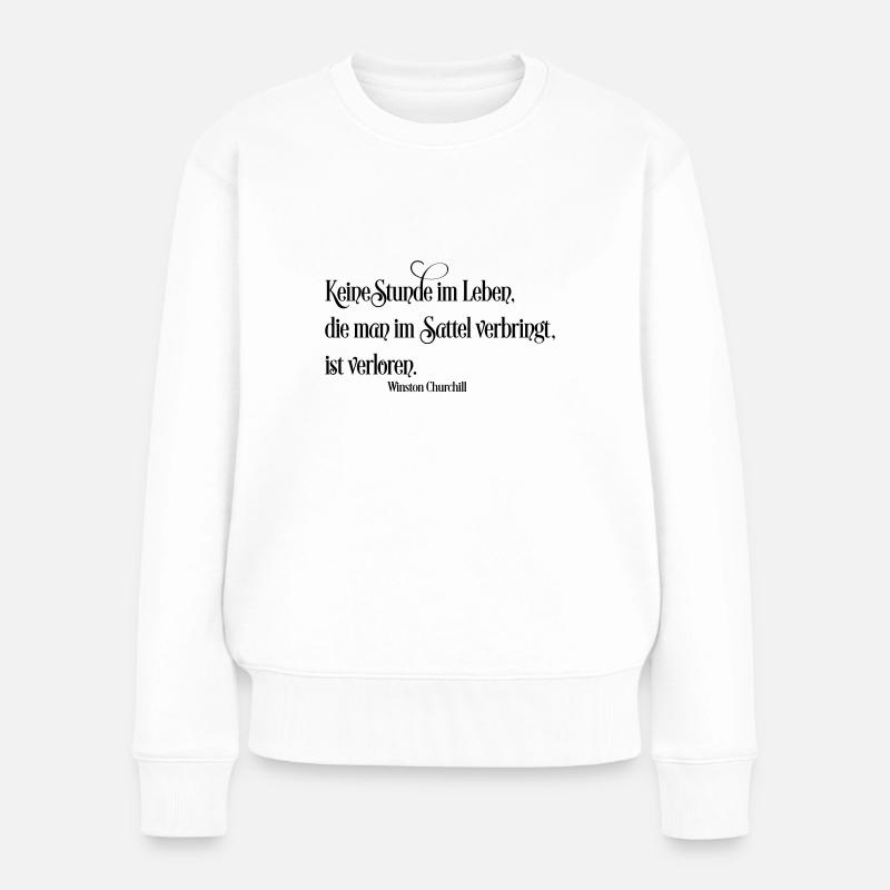 reiten - Frauen Premium Bio Pullover - Weiß