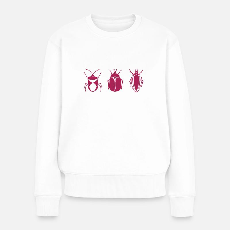 Bunte Wanzen Insekten Spinnen gothic Tierchen Bugs - Frauen Premium Bio Pullover - Weiß