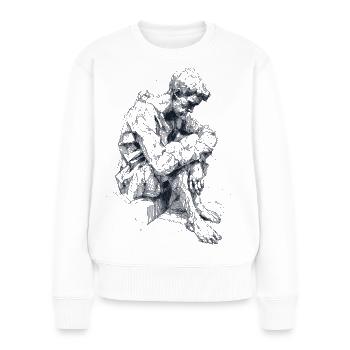 Geometric Shadow Figure - Women's Premium Organic Jumper - white - Front - Julia (174cm)