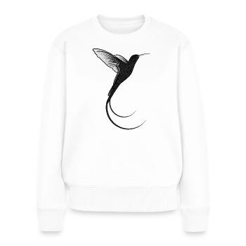 Colibri design sable noir - Pull Premium bio Femme - blanc - Devant - Julia (174cm)