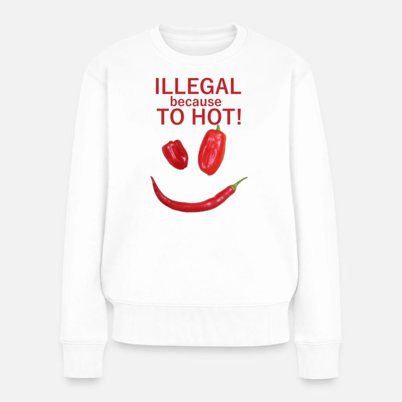 Illegal Heat – Motif piment-piment - Pull Premium bio Femme - blanc