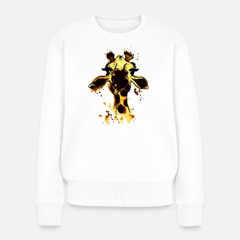 Giraffe - Frauen Premium Bio Pullover - Weiß