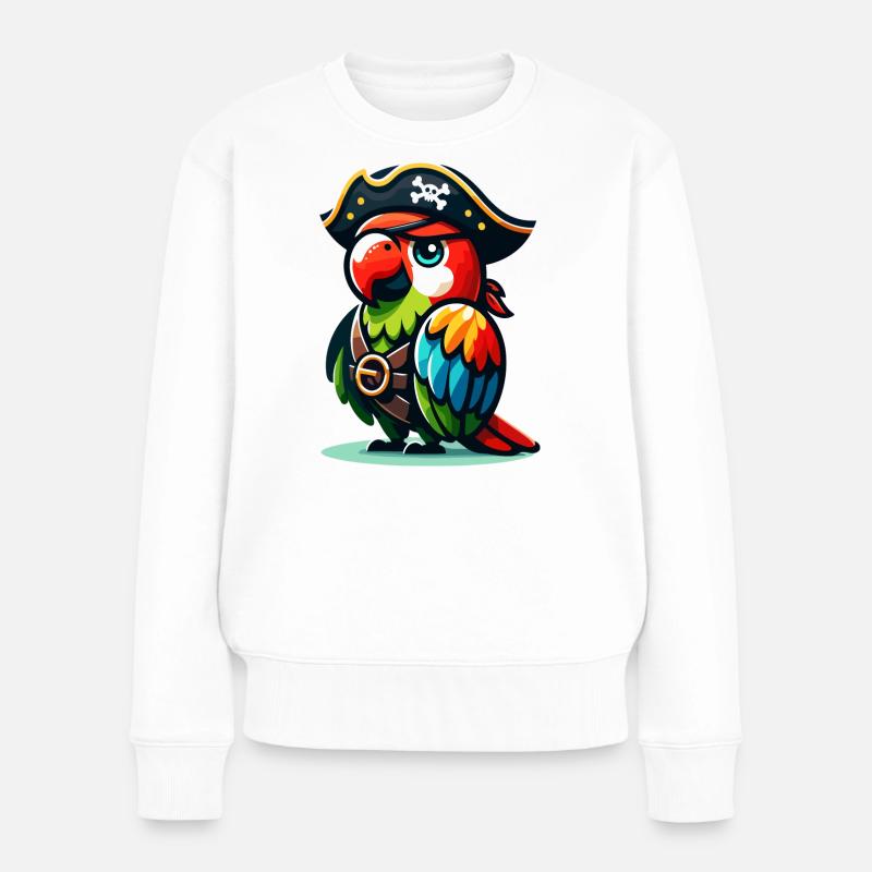 Polly la pirate : la crieuse de cape et d’épée - Pull Premium bio Femme - blanc