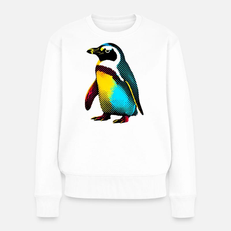 Pinguin - Frauen Premium Bio Pullover - Weiß