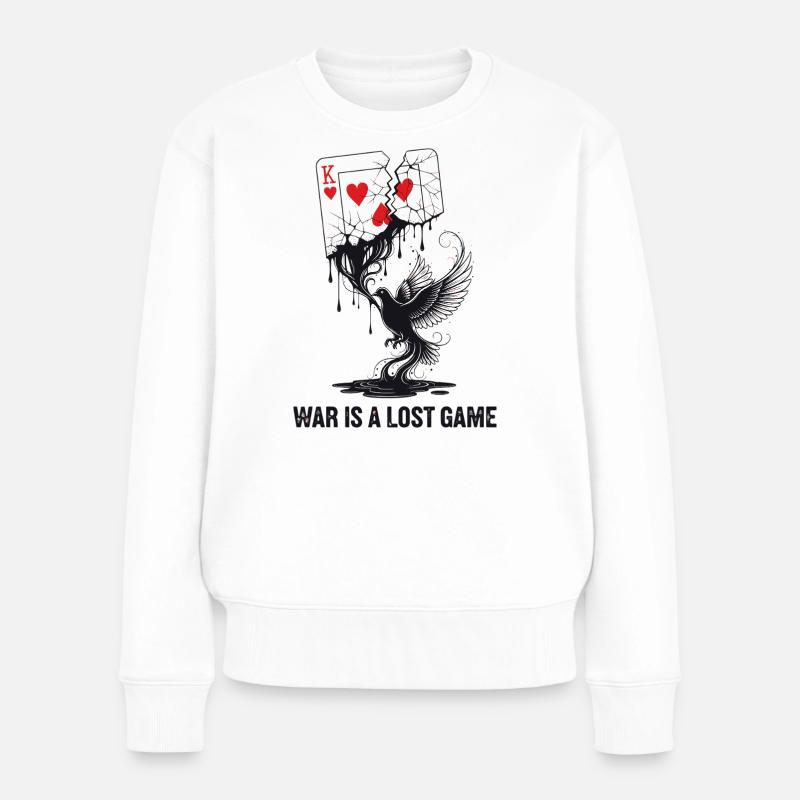 La guerre est un jeu perdu Déclaration anti-guerre - Pull Premium bio Femme - blanc