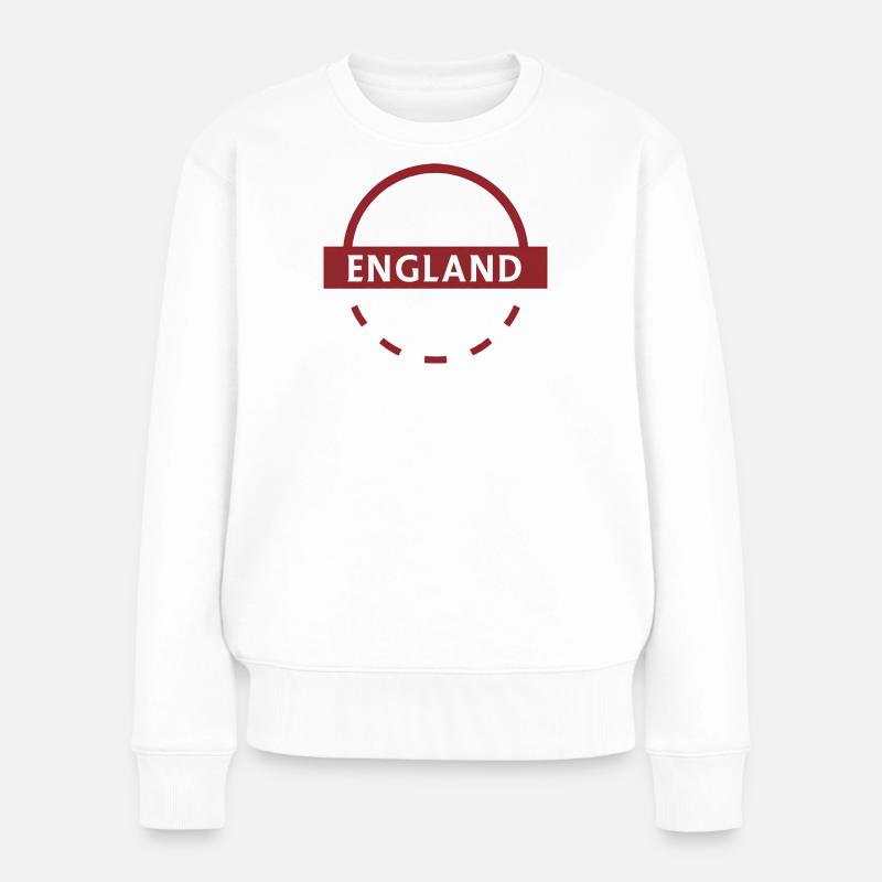 England Halbkreis Emblem - Frauen Premium Bio Pullover - Weiß