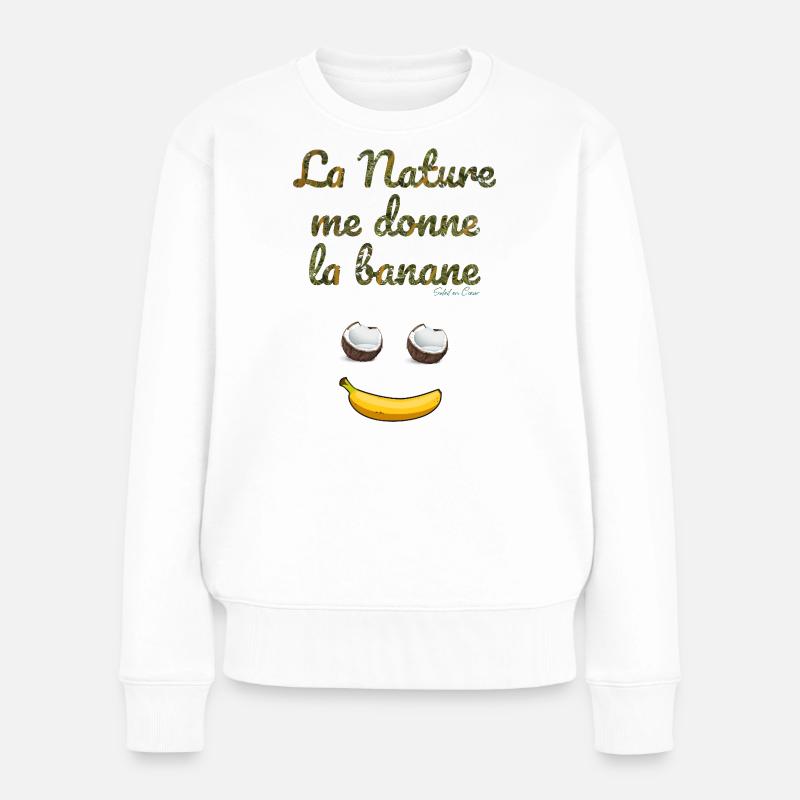 Lanature me donne la banane - Pull Premium bio Femme - blanc