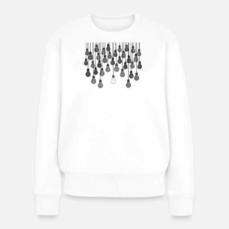 Réseau d'ampoules gris avec éclat unique - Pull Premium bio Femme - blanc