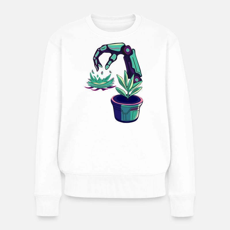 Robots néon - Pull Premium bio Femme - blanc