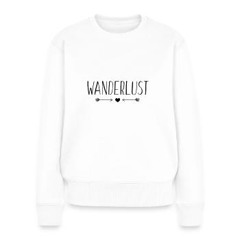 THE FASHION TEE - DIE LUST ZU WANDERN - Frauen Premium Bio Pullover - Weiß - Vorne - Julia (174cm)