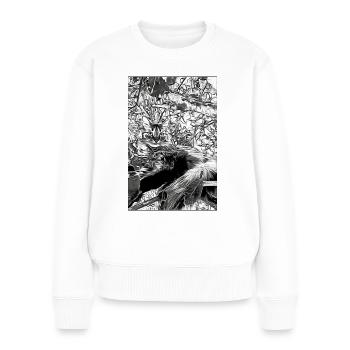 chat dans l arbre - Pull Premium bio Femme - blanc - Devant - Julia (174cm)