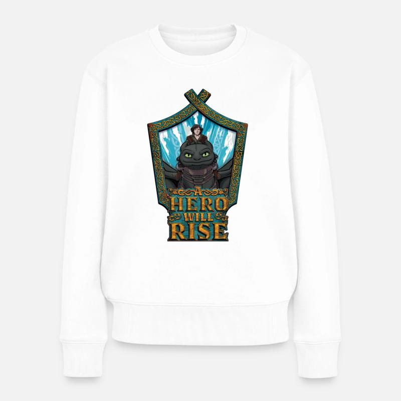 Dragons Un Héros Se Lèvera - Pull Premium bio Femme - blanc