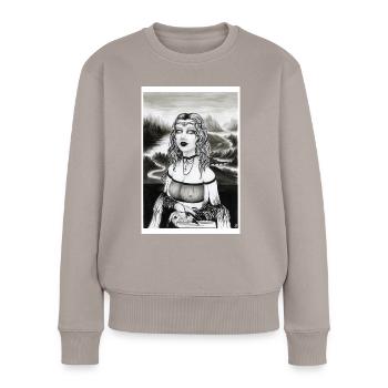 Lisa gothique - Pull Premium bio Femme - taupe - Devant - Julia (174cm)