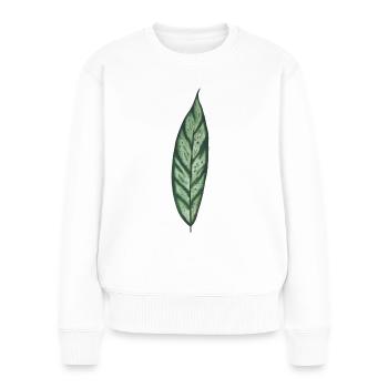 Apoballis Blatt plantlover Botanik Pflanzenliebe - Frauen Premium Bio Pullover - Weiß - Vorne - Julia (174cm)