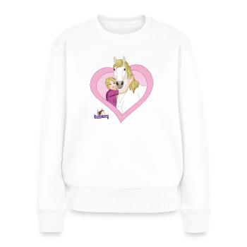 schleich® HORSE CLUB Sofia Und Ihr Pferd Blossom - Frauen Premium Bio Pullover - Weiß - Vorne - Julia (174cm)