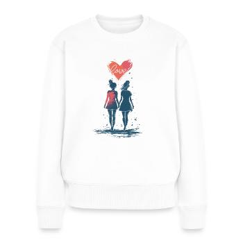 Women Love Heart Valentine's Day LGBTQ - Women's Premium Organic Jumper - white - Front - Julia (174cm)