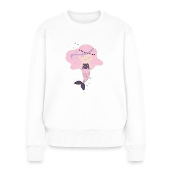 Seejungfrau Meerjungfrau Nixe Design - Frauen Premium Bio Pullover - Weiß - Vorne - Julia (174cm)