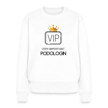 VIP - Very important Podologin | Proverbes Podologie - Pull Premium bio Femme - blanc - Devant - Julia (174cm)