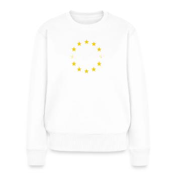 Europäerin durch Glück, Zufall und aus Überzeugung - Frauen Premium Bio Pullover - Weiß - Vorne - Julia (174cm)