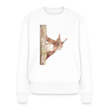 Eichhörnchen - Frauen Premium Bio Pullover - Weiß - Vorne - Julia (174cm)