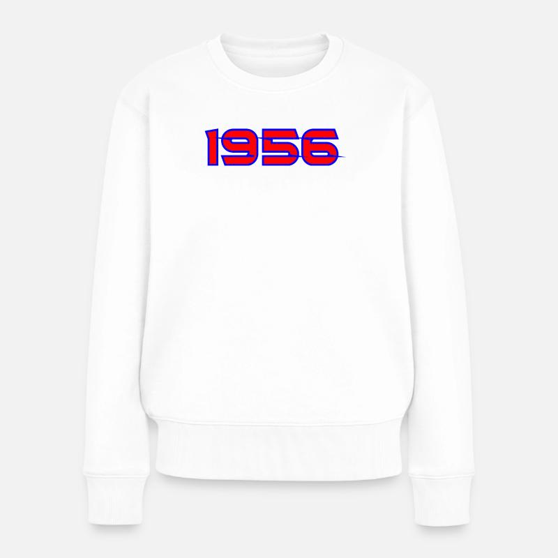 Leuchtende 1956 Neon Print - Frauen Premium Bio Pullover - Weiß