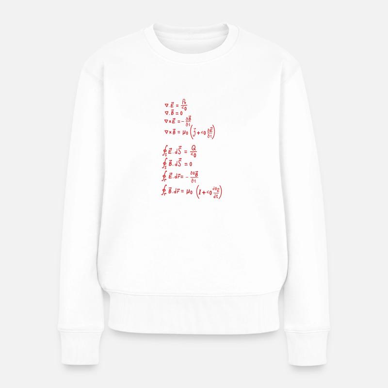 Mathematik Formel Nerd Maxwell Besserwisser - Frauen Premium Bio Pullover - Weiß