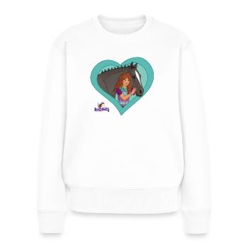 schleich® HORSE CLUB Lisa Und Ihr Pferd Storm - Frauen Premium Bio Pullover - Weiß - Vorne - Julia (174cm)