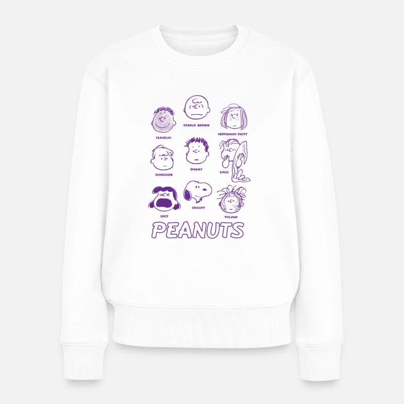 Peanuts Design con Charlie Braun e i suoi amici - Maglione ecologico premium da donna - bianco