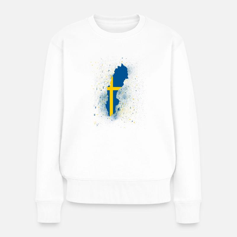 Schweden Abstract - Frauen Premium Bio Pullover - Weiß